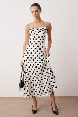 TRENDYOLMILLA Beyaz Drape Detayl? Dokuma Maxi Elbise TWOSS24EL01128 фото 20