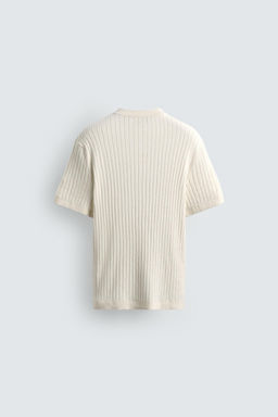 CAMISETA PUNTO CANAL? CUELLO PANADERO / Crudo - Zara фото 9