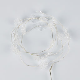 ULD-S1900-020/STB/2AA WHITE IP20 SNOWFLAKES MINI Гирлянда светодиодная на батарейках 2AA (не в/к), Снежинки мини, 1,9м. 20 светодиодов. Белый свет. Провод прозрачный. TM Uniel
