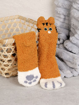 Носки женские флисовые р. 35-40 Лапки новогодний № 1 / MNZ-19/1 /