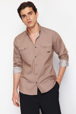 TRENDYOL MAN Koyu Haki Regular Cift Cepli Denim Kot Gomlek TMNSS24GO00081 - Trendyolmilla фото 16