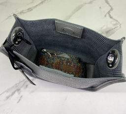 Сумка кожаная кросс-боди Azaro 30996 силвер/клетка