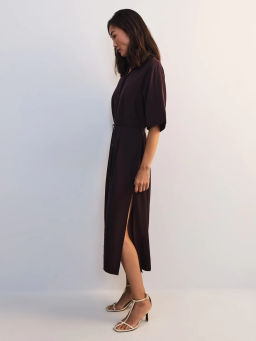 Льняное платье-рубашка с поясом ZR2605012904-27 / Zarina