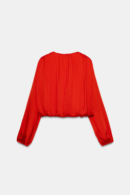 SATIN BALLOON BLOUSE - Zara фото 6