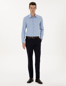 Lacivert Slim Fit %100 Y_n Kuma_ Pantolon