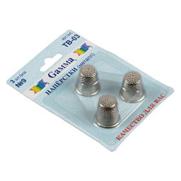 Gamma ТВ-03 Наперсток железо металл 3 шт в блистере №9 никель