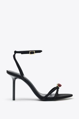 BEADED CROSSOVER STRAP SANDALS - Zara фото 2