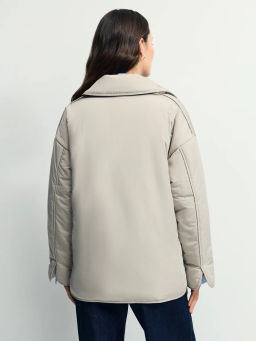 Утепленная куртка с отложным воротником / Zarina фото 6