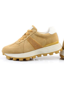 04-PCJ98-5 SAND Кроссовки демисезонные женские (натуральная замша, текстиль)