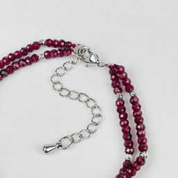 Браслет двойной из Граната и ботсванского Агата 16 см +