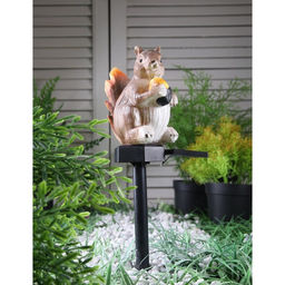 Садовый светильник на солнечной батарее Белочка с орешком, 41 см, 1 LED, свечение тёплое белое - Luazon lighting фото 2