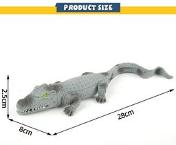 Фигурка Abtoys Юный натуралист Рептилии Крокодил (серо-черный), термопластичная резина