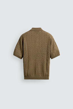 POLO PUNTO ESTRUCTURA TRENZAS / Camel medio - Zara фото 8