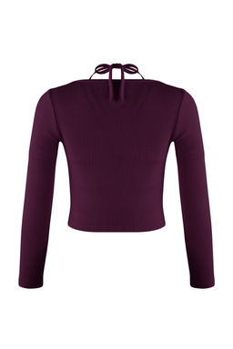 Murdum 2li Vucuda Oturan Cift Gorunumlu Kurdele Detayl? Triko Gorunumlu Orme Bluz TWOAW26BZ00119