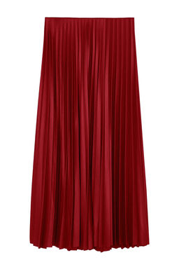 Bordo Piliseli Maxi Etek TWOSS24ET00041