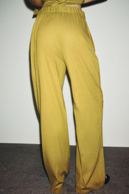 STRAIGHT-LEG LINEN BLEND TROUSERS - Zara фото 9