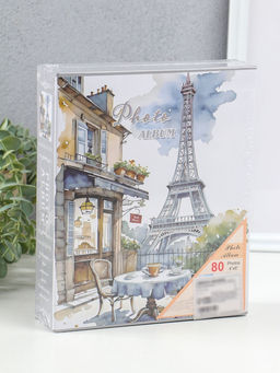 Фотоальбом на 80 фото 10х15 см "Завтрак с видом на Эйфелеву башню" в коробке 5х19х22,8 см