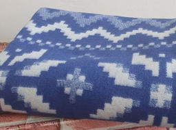 Одеяло байковое в канте 140*200 жаккард "Снежинка" цв. синий