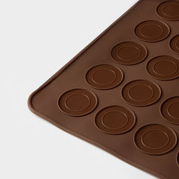 Коврик для выпечки макарун Доляна «Ронд», силикон, 27×24.5 см, коричневый