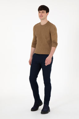 Мужские темно-синие брюки из плотной ткани Неожиданная скидка в корзине