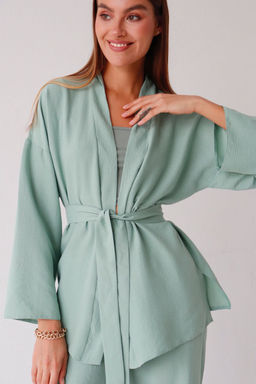 9363 Костюм из кимоно и брюк-палаццо в цвете мята - Martichelli фото 15