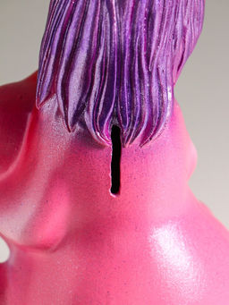 Копилка для денег Лошадь с сердцем, гипс, 24 см, розовый