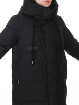 8818 BLACK Пальто зимнее женское (200 гр. холлофайбер)