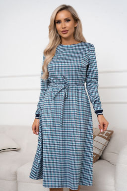 Платье Open Style 6354 зеленый/синий