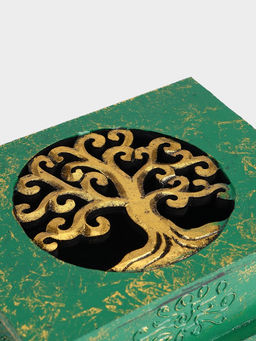 Шкатулка «Древо», 19×14×7 см, МДФ, зелёная