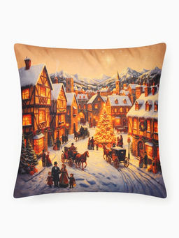 Набор декоративных наволочек «Этель» Christmas village, 40×40 см - 2 шт., велюр