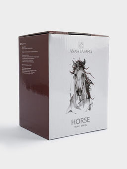 Кружка, 600 мл, фарфор F, черно-белая, Конь, Horse - Anna lafarg фото 7