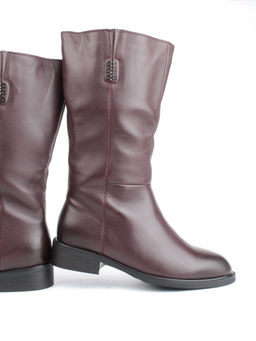 02-FI919-2M BROWN Сапоги зимние женские (натуральная кожа, натуральный мех) - Фабричный китай фото 14