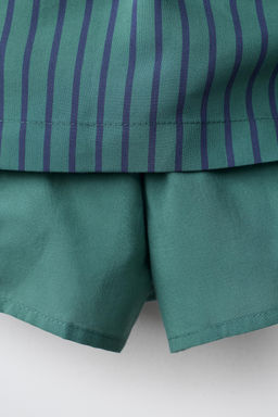 FALDA BERMUDA RAYAS CON MODAL / Azul pato - Zara фото 4