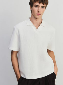 Футболка поло из фактурного хлопка / Zarina  фото 7