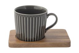 Набор чашек Время отдыха, серая, свентло-серая, темно-серая, белая, 0,11 л, 4 шт - Easy life фото 4