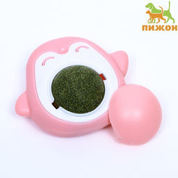 Игрушка для кошек с кошачьей мятой Пингвин, 6 см. розово-бежевая