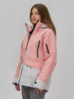 Горнолыжная куртка женская зимняя персикового цвета 7077P - Chunmai фото 2