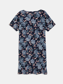 Сорочка ночная женская синяя с акварельными цветами - Mark formelle фото 14