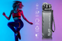 Бутылка для воды 1000 мл 7,8*7,8*28,5 см "Style Matte" с углублениями д/пальцев серая