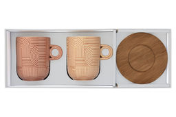 Набор кружек Радуга, бежевая, коричневая, 0,35 л, 2 шт - Easy life фото 3