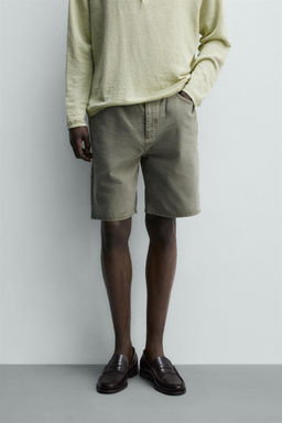 BERMUDA DENIM REGULAR FIT / Verde gris