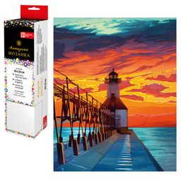 Алмазная мозаика (набор для творчества) арт. 62366 / 20 МАЯК НА ЗАКАТЕ, размер: 20*25 см, (18 цвето