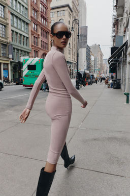 RIBBED MIDI DRESS - Zara фото 6