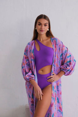 10962 Кимоно длинное сиреневое с принтом - Martichelli фото 4