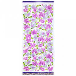 "Япония-2030" Полотенце махровое 34х78см, плотность 300гр/м2, 100% хлопок, Орхидея светлая, белый, Bolangde (Китай)