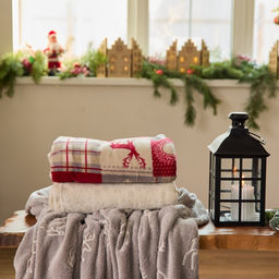 Плед светящийся в темноте «Этель. Олени», 200×220 см, корал-флис 220 г/м²