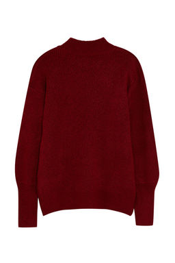 Bordo Yumusak Dokulu Kol Detayl? Triko Kazak TWOAW21KZ0204 - Trendyolmilla фото 7