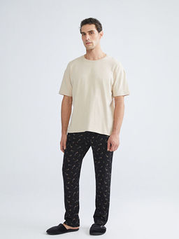 Standart Kal?p Bask?l? Erkek Pijama Alt