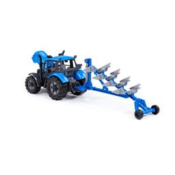 Трактор Прогресс с плугом инерционный (синий) (в коробке) - Полесье фото 4