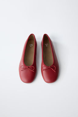 BAILARINA LAZO PIEL / Rojo - Zara фото 4
